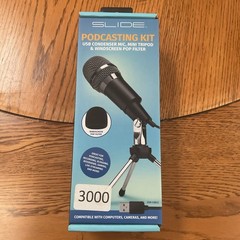 SLIDE Podcasting Kit: Condenser Mic, Mini Tripod & Windscreen Pop Filter New