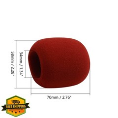 Fielect Microphone Cover Sponge Foam Wine Red 2pk