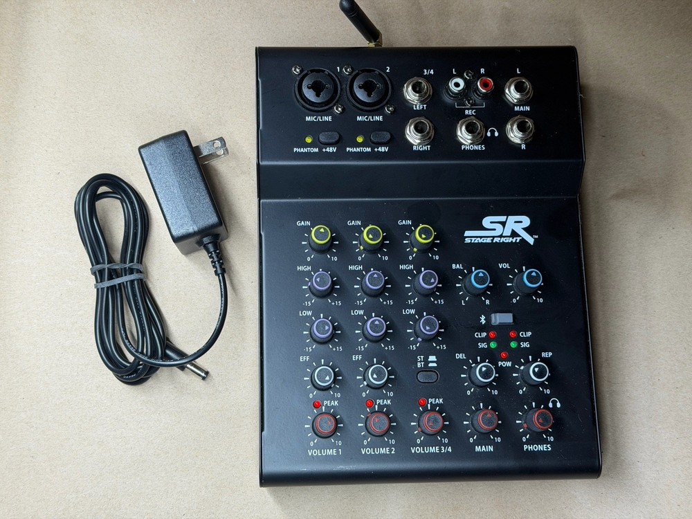 Monoprice ix4B 4-Channel Live Sound and Recording Mixer w/ Bluetooth USB Effects