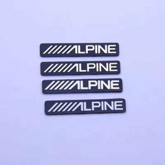 4pcs Alpine Badge Emblem Logo Sticker Aluminun Car Speaker Aftermarket