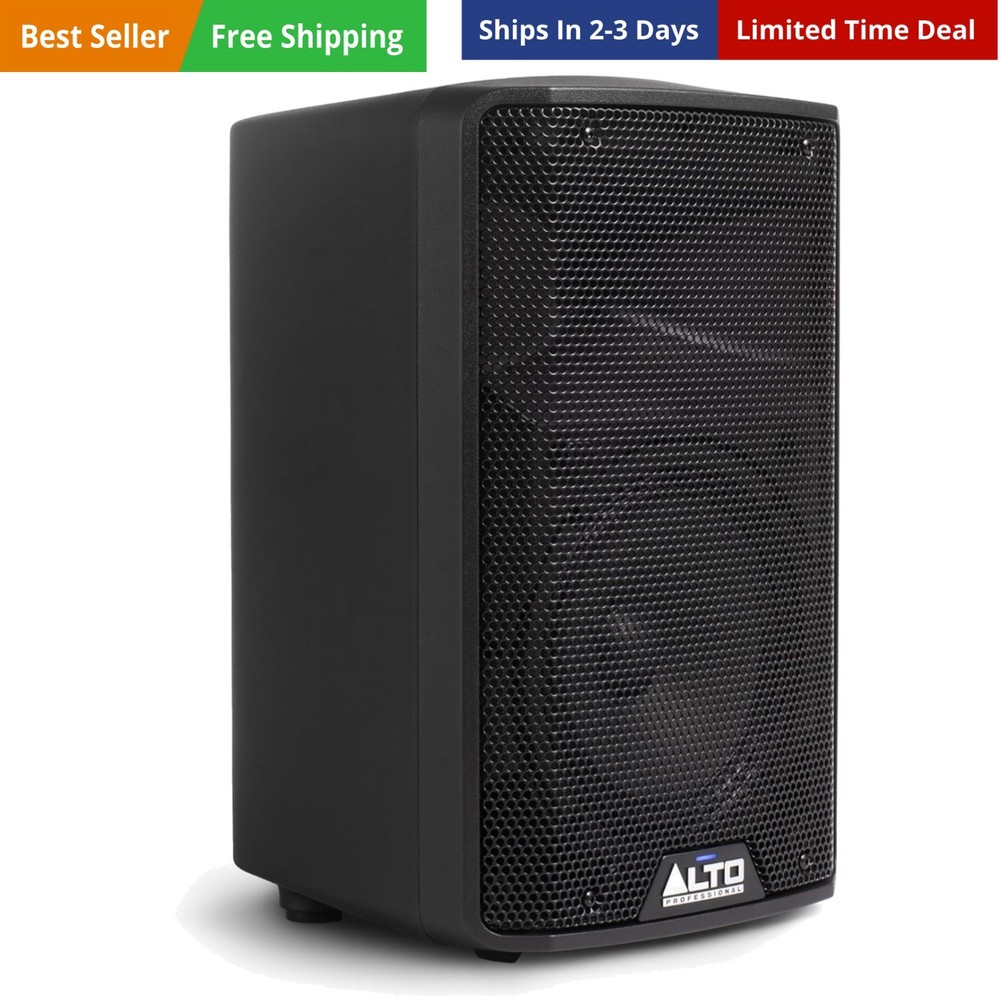 TX408 350W 8″ Powered PA Speaker with Bluetooth, 2-Channel Mixer, Line Level …