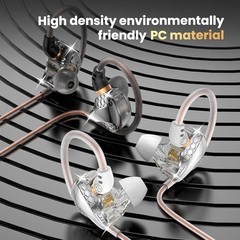 2 Pack in Ear Monitor Headphones, H89 IEM Earphones Wired Earbuds Black+White