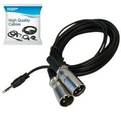 HQRP Cable 3,5mm a doble XLR macho compatible con JBL EON 5151XT, HS50m’s