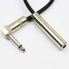 1ft /3ft /6ft 6.35mm Female to 1/4″ Male Right-Angle Mono Audio Extension Cable