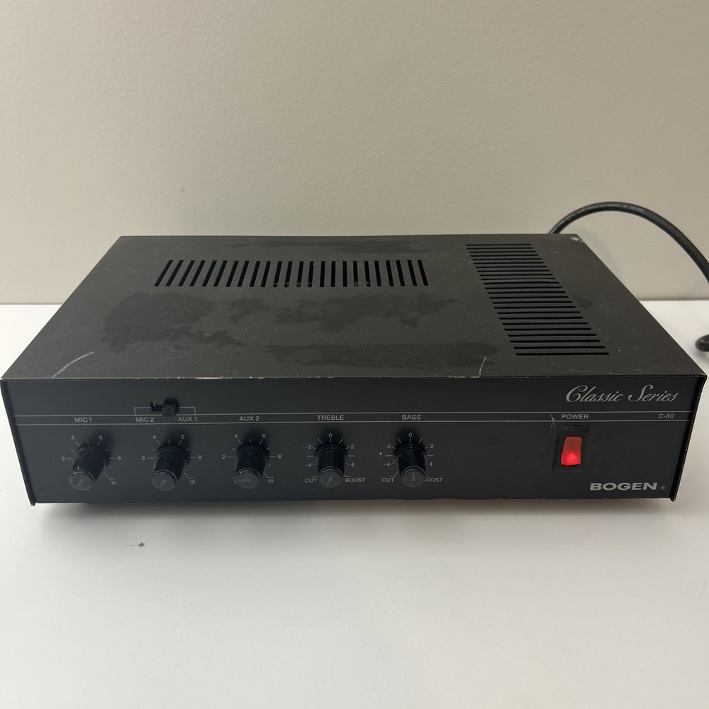 Bogen Classic Series C-60 C60 Mixer Amplifier 25V/70V 4/16 Bass Treble Control