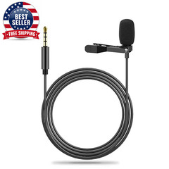 Portable 1.5M Lavalier Mini Microphone Condenser Clip-On Lapel Mic Wired Usb/3.5