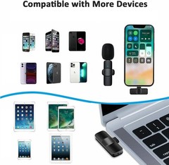 Plug Play Wireless Lavalier Mic Portable Clip Microphone for Phone Video Record