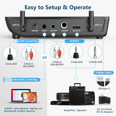 Microfono Inalambrico Dual UHF con Eco Graves Agudos y Receptor Bluetooth
