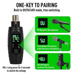UHF Wireless Microphone System,Transmitter and Receiver XLR Adapter for Dynam…
