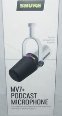 SHURE MV7+ Dynamic Podcast Microphone USB-C XLR for Streaming Recording – WHITE