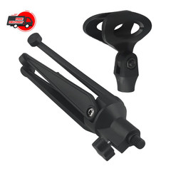 Mini Desktop Microphone Stand Tripod Adjustable Mic Holder Table Bracket