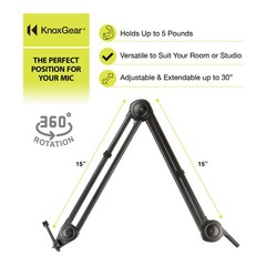 Knox Gear 30-In Microphone Desktop Boom Arm (Black)