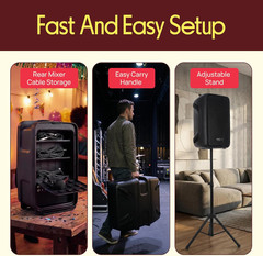 Portable PA System with Microphone, 300W Powered, Sound System with 8 Channel…