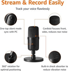 Amazon Basics USB Condenser Microphone for Streaming Recording, and Podcasting