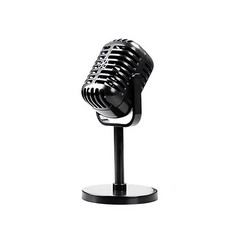 Retro Microphone Prop Model Vintage Microphone Stage Table Decor with Stand