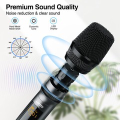 2.4G UHF Wireless Microphone Rechargeable MIicrophone Dual Handheld Microphone