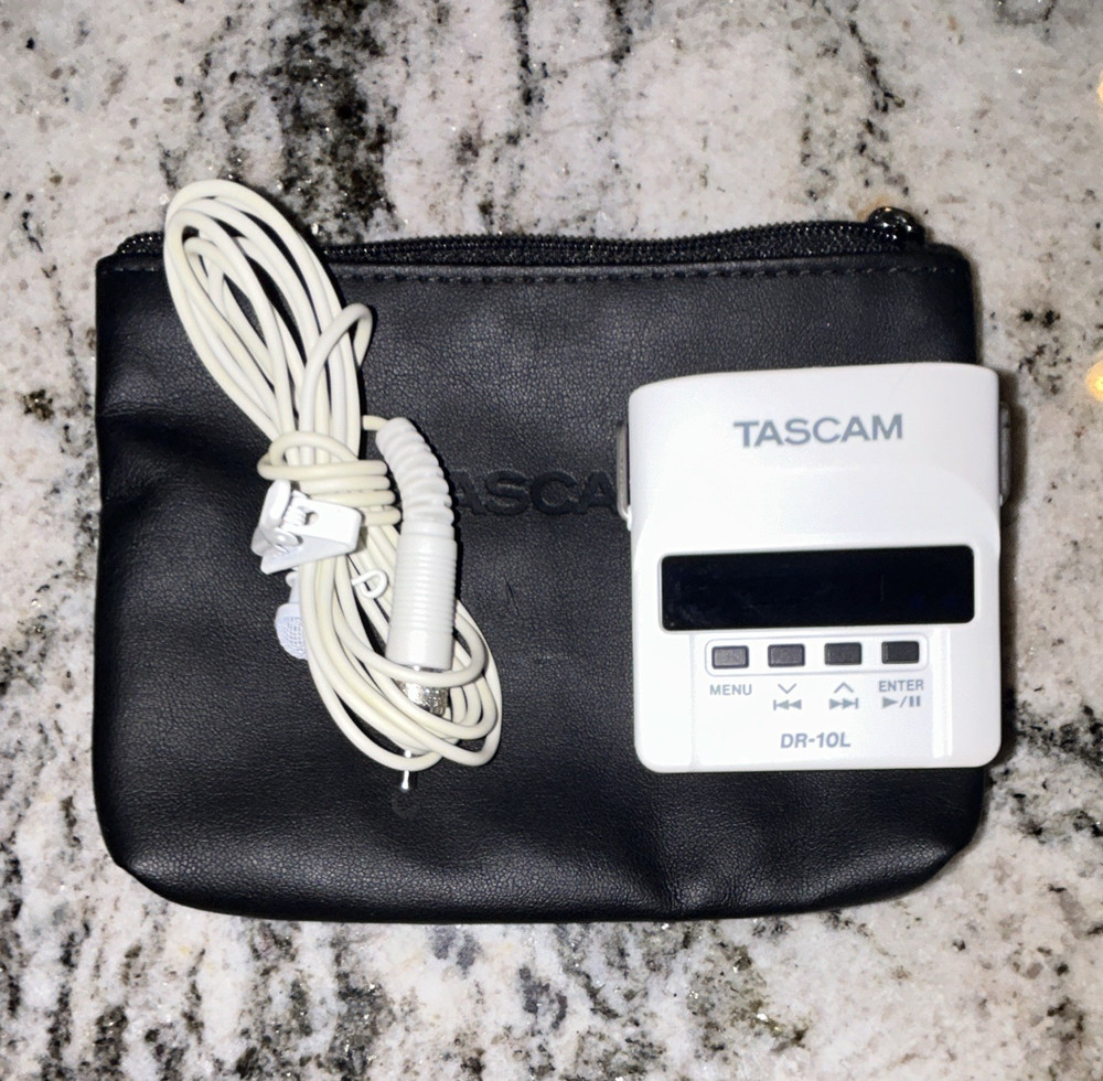 TASCAM DR-10L Portable Digital Recorder w/ Lavalier Mic, Pouch, 24-Bit/48kHz