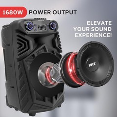 Pyle PPHP152NSM 1680W Portable Bluetooth PA Speaker – Black (Used)