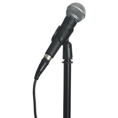 Gator Frameworks Wired Microphone Clip fits both US And Euro Hardwired Black
