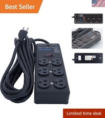 15A 6-Outlet Power Conditioner with Illuminated Switch | Safe Device Management