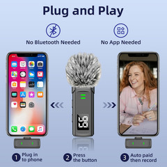 Wireless Lavalier Microphone for Iphone 17/16/15 Android – Mini Phone Microphone