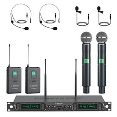 Wireless Microphone System 4channel Uhf Wireless Mic Set With Handheld/bodypack/