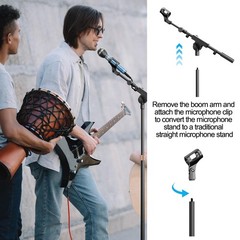 Mic Stand with Boom Arm, Heavy Duty Tripod Microphone Floor Holder Height Adj…