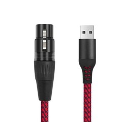 3.3FT XLR To USB Recording Cable Female To A Mic Link Converter Karaoke Cord