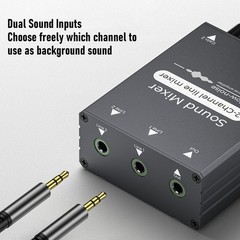 2 Channel Mixer Durable Sound Switcher For Computer Use Gray Easy To Use