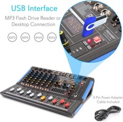 PYLE 8-Channel Bluetooth Studio Audio Mixer – DJ Sound Controller Interface w/