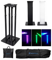 (1) Rockville Black Adjustable Totem Stand For Behringer MPA200BT 8″ Speaker