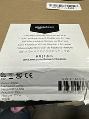 G-1. Amazon Basics XLR Male to Female Microphone Cable for Speaker or PA System