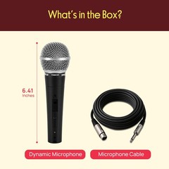 Pyle Professional Dynamic Vocal Microphone – Moving Coil 1 pack, Black