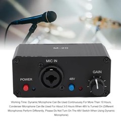 Microphone Preamp, Microphone Preamplifier Mic Preamp for Vocal, 48V Power XL…