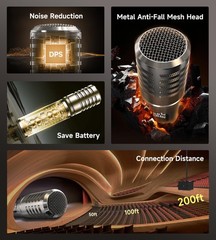 Wireless Microphone, Metal Dynamic Mic System with -to-Chip Connection and Re…