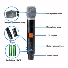 4-Channel Audio Mixer BT DJ Mixing Console Mixing UHF Church Handheld Microphone