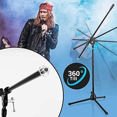 2 Pack Adjustable Black Microphone Stand with Boom Arm Perfect for Studio Con…