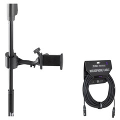 Mic Stand Smartphone Holder Mount + 50ft Production-Grade Balanced XLR Cable