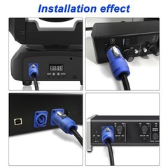 D-Type 3 Pin AC Powercon Female Panel Mount Socket to Powercon Male Power