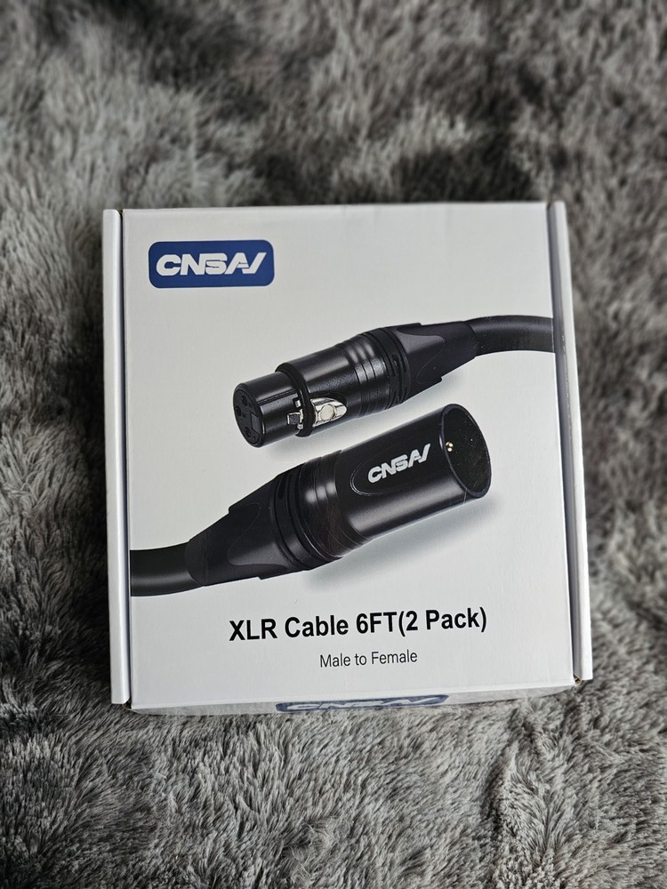 6ft 2 Pack XLR cable 6ft Male to Female Gold-Plated Connectors