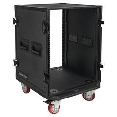 Sound Town Black Series 14U Plywood Rack/Road Case w/ 21” Depth (STRC-B14UW)