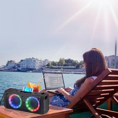 Bluetooth Wireless Portable Speaker Stereo 2*6.5in USB FM Powerful Sound Speaker