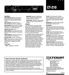 Crown Com-Tech 210 CT-210 2-Ch Power Amplifier w/ PIP Input Card PIP2-BB #235