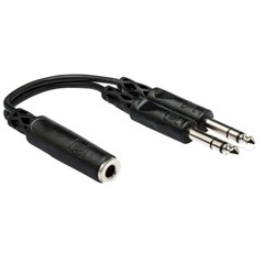 Hosa YPP-308 Female 1/4 in TRSF to Dual 1/4 in TRS Stereo Splitter Y Cable
