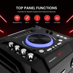 Pyle Portable Wireless Bluetooth Karaoke PA Loud Speaker – 8“ Black