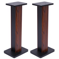 28″ Wood Speaker Stands 1 Pair Yellow Sandalwood/Black Walnut for HiFi Bookshelf