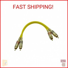 Seismic Audio – SAPRCA1-1 Foot Yellow Dual RCA Male to Dual RCA Male Audio Patch
