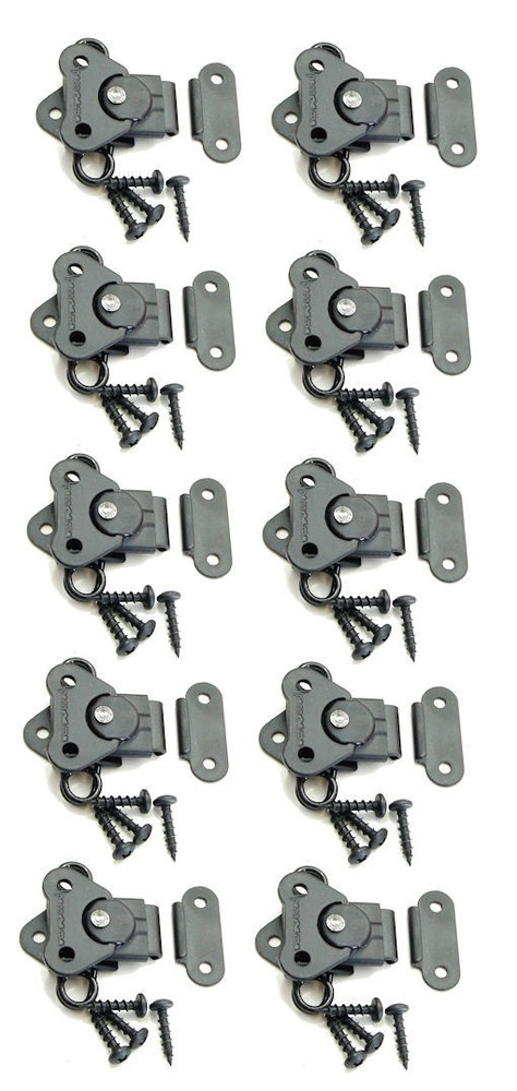 (10 PACK) PENN ELCOM 7365BK/0334BK Butterfly Latch & Keeper w/Screws – BLACK