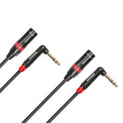 Rannsgeer 2 Pack 1/4 Inch TRS Right Angle to XLR Male Cable (R770X)