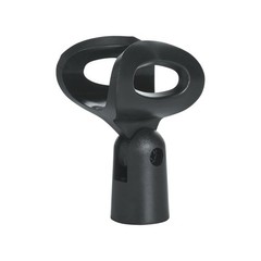 Gator Frameworks Wired Microphone Clip fits both US And Euro Hardwired Black